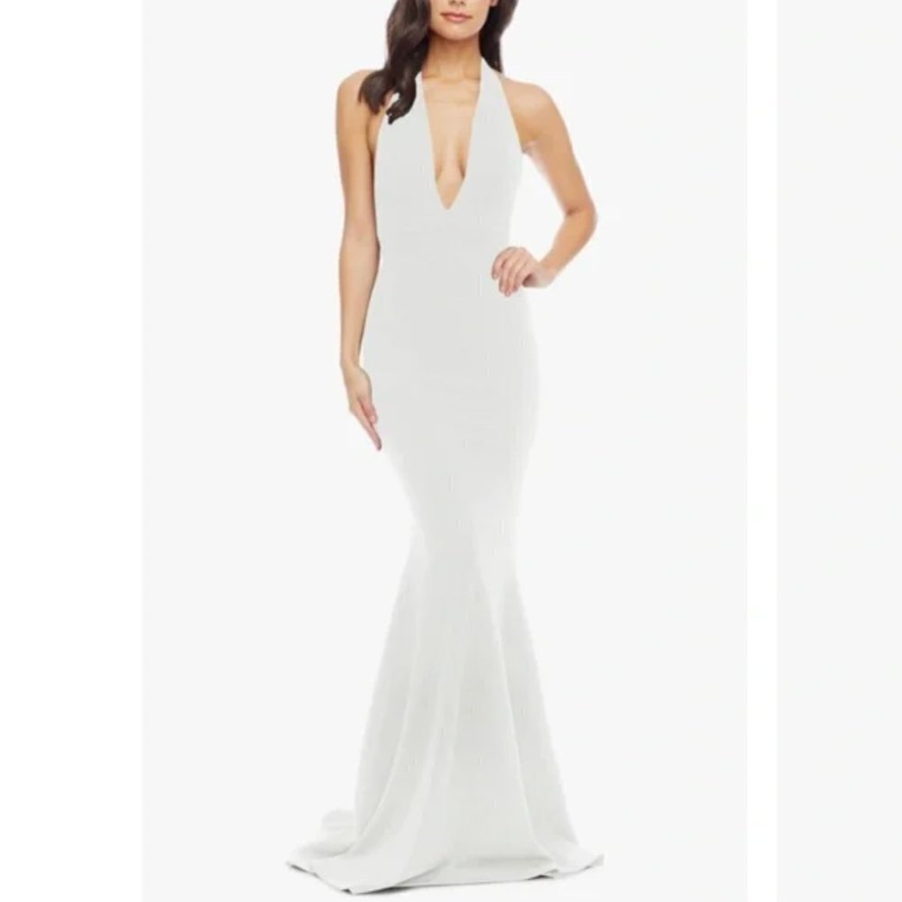 Dress The Population Camden Mermaid Hem White Evening Gown